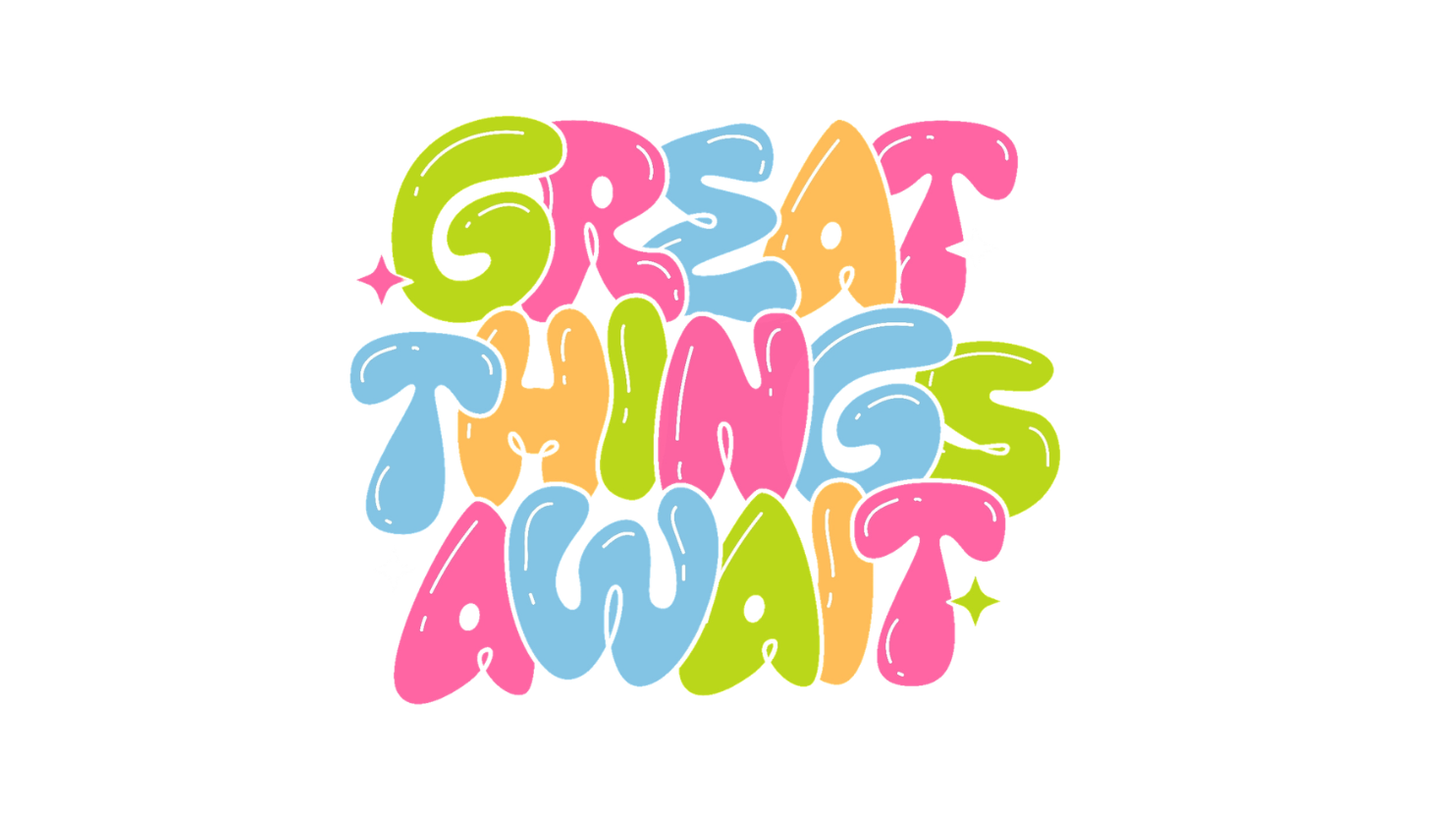 Great Things Await T-Shirt | Colorful Inspirational Graphic Tee | Positive Motivational Unisex Shirt | Trendy Streetwear | 12 Colors