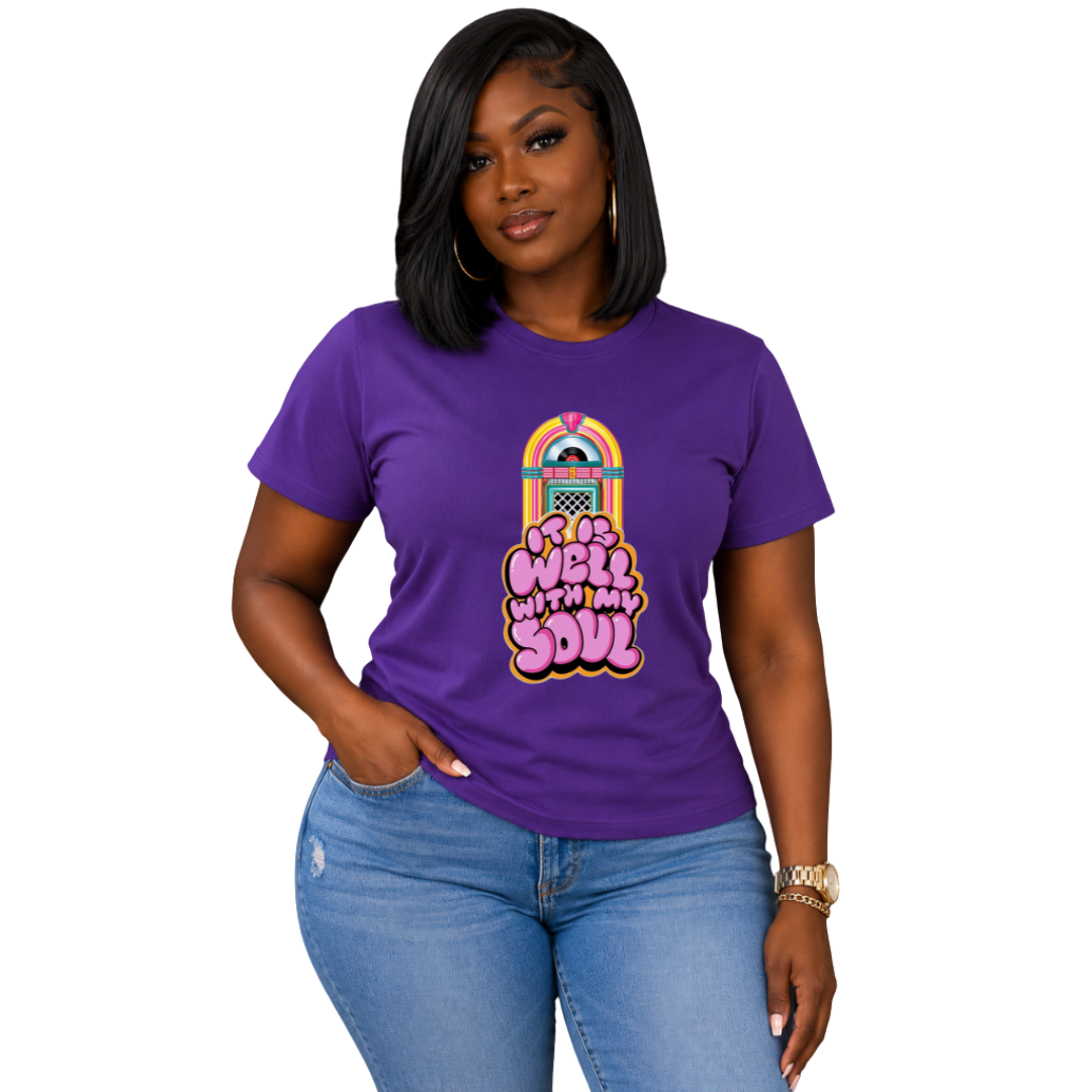 It Is Well With My Soul Retro Jukebox T-Shirt – 70s Inspired Gospel Tee