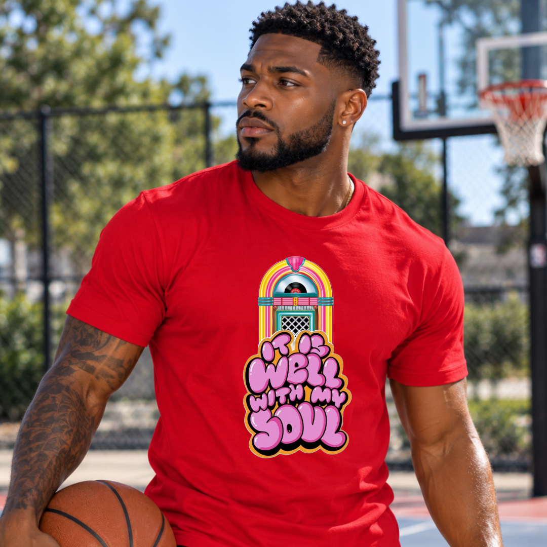 It Is Well With My Soul Retro Jukebox T-Shirt – 70s Inspired Gospel Tee
