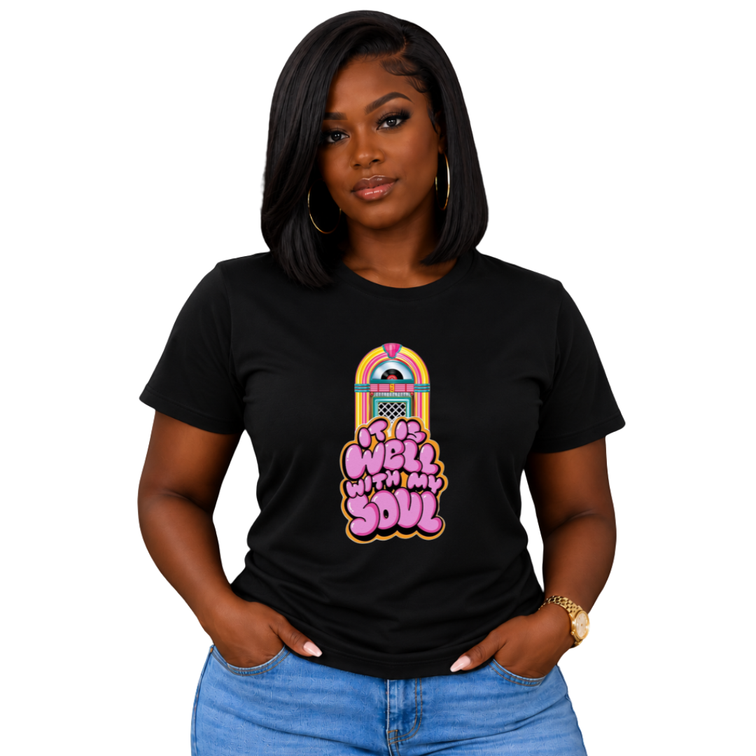 It Is Well With My Soul Retro Jukebox T-Shirt – 70s Inspired Gospel Tee