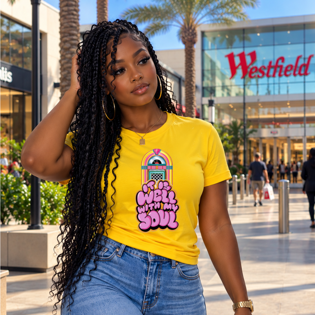 It Is Well With My Soul Retro Jukebox T-Shirt – 70s Inspired Gospel Tee