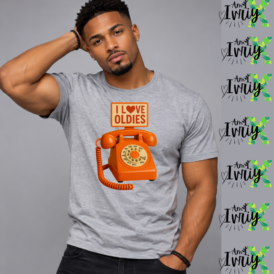 "I ❤️ Oldies” Retro Phone T-Shirt