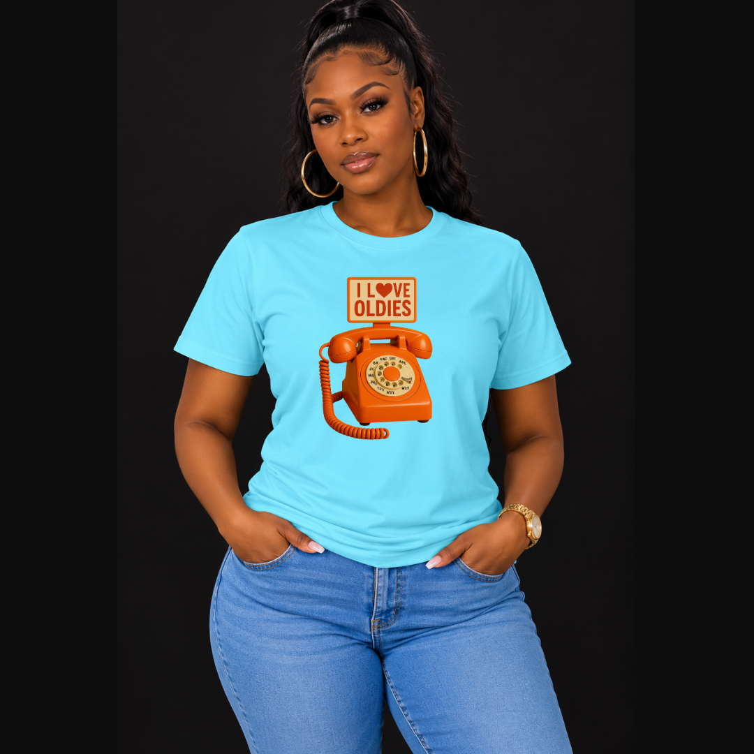 "I ❤️ Oldies” Retro Phone T-Shirt