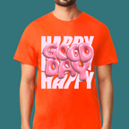 Happy Good Day Pink Glossy Tee Positive Vibes T-Shirt by Ivriy American