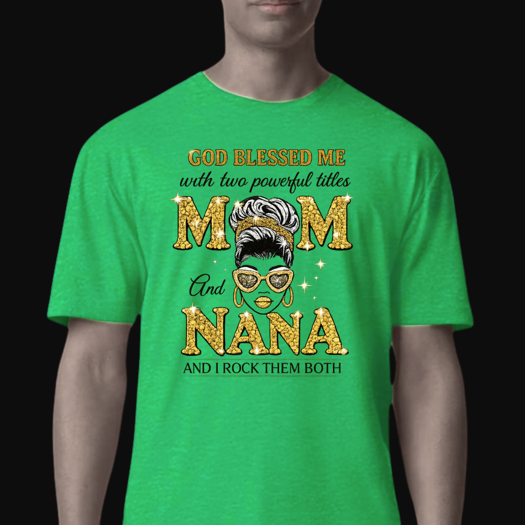 Mom and Nana T-Shirt | Family Graphic Tee Gift for Moms & Grandmas | Ivriy American