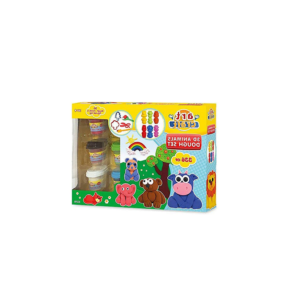 Dede 3D Animals Dough Set, Scissors and Shaped Molds, Suitable for