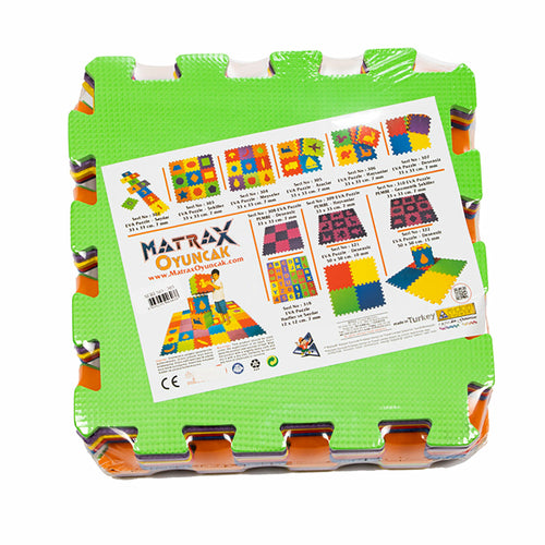 Matrax Eva Puzzle Play Mat, Geometric Shapes, 33 x 33 cm x 7 mm, 9