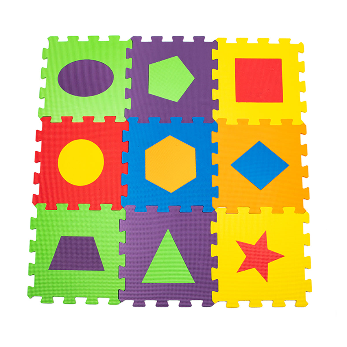 Matrax Eva Puzzle Play Mat, Geometric Shapes, 33 x 33 cm x 7 mm, 9