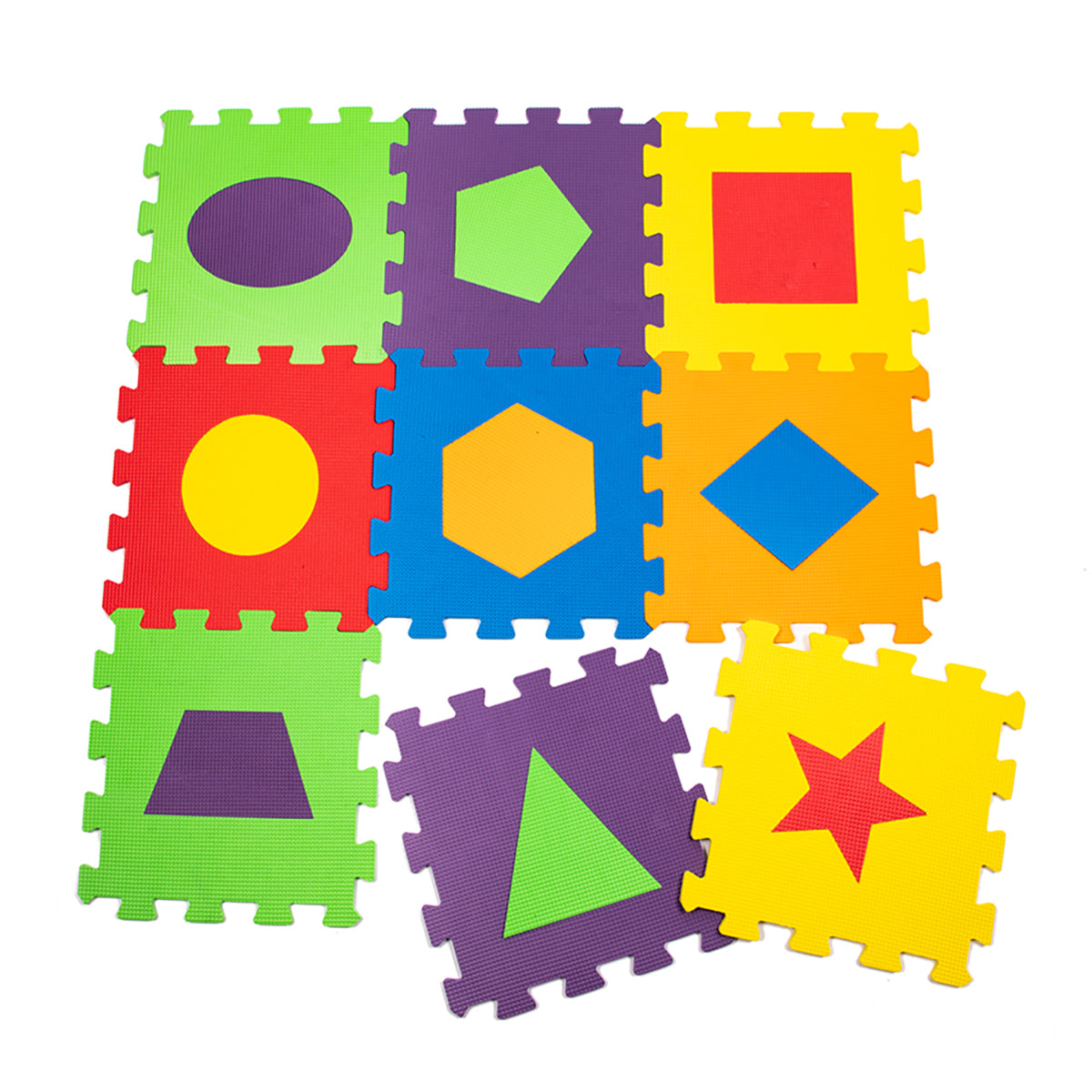 Matrax Eva Puzzle Play Mat, Geometric Shapes, 33 x 33 cm x 7 mm, 9