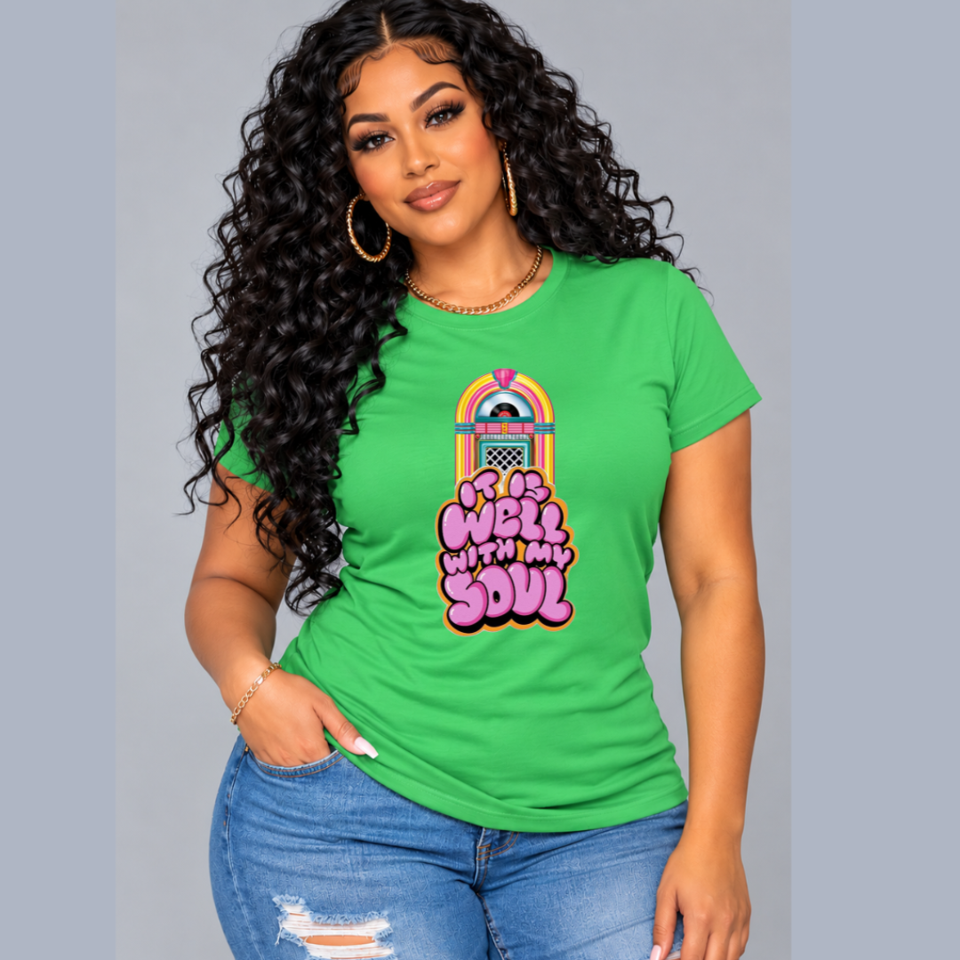 It Is Well With My Soul Retro Jukebox T-Shirt – 70s Inspired Gospel Tee