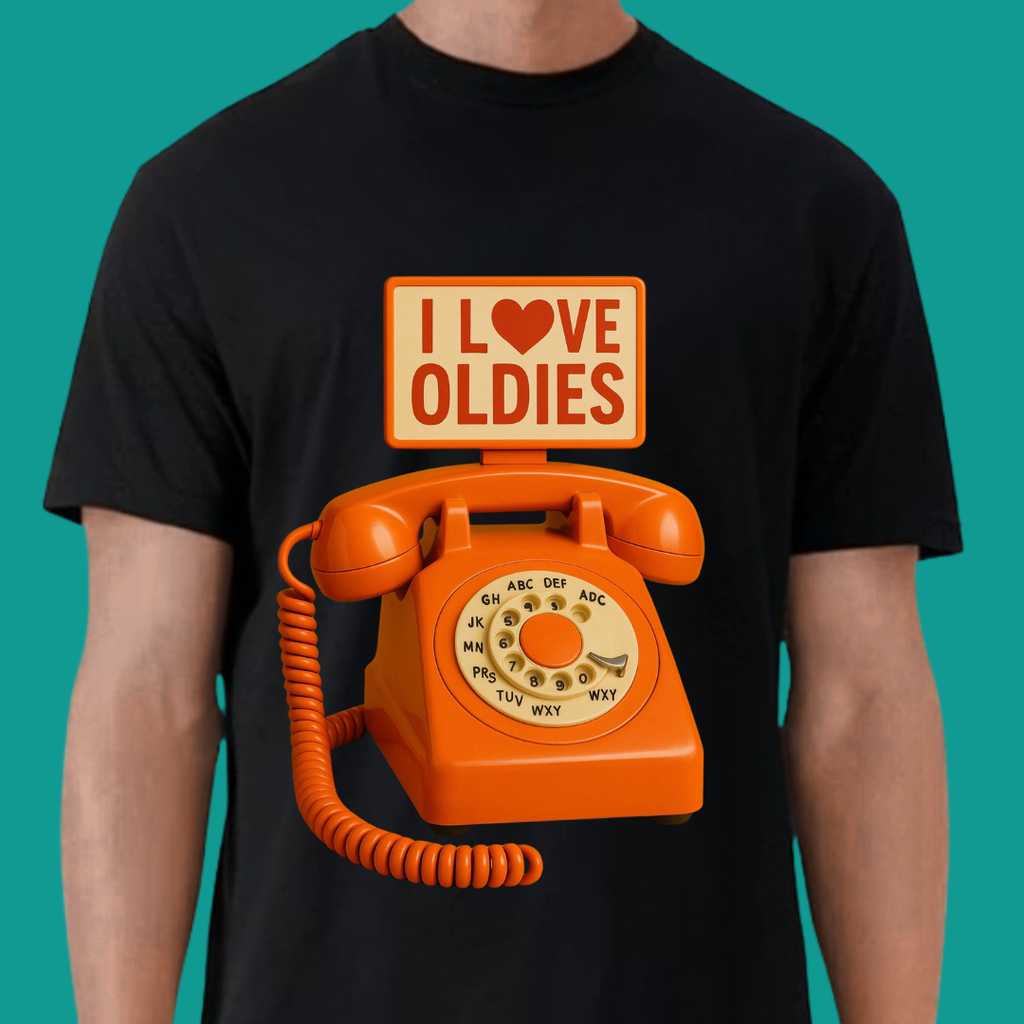 "I ❤️ Oldies” Retro Phone T-Shirt