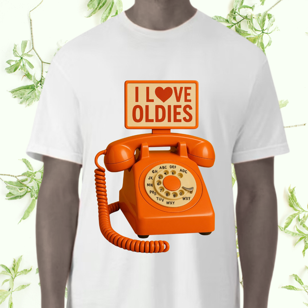 "I ❤️ Oldies” Retro Phone T-Shirt