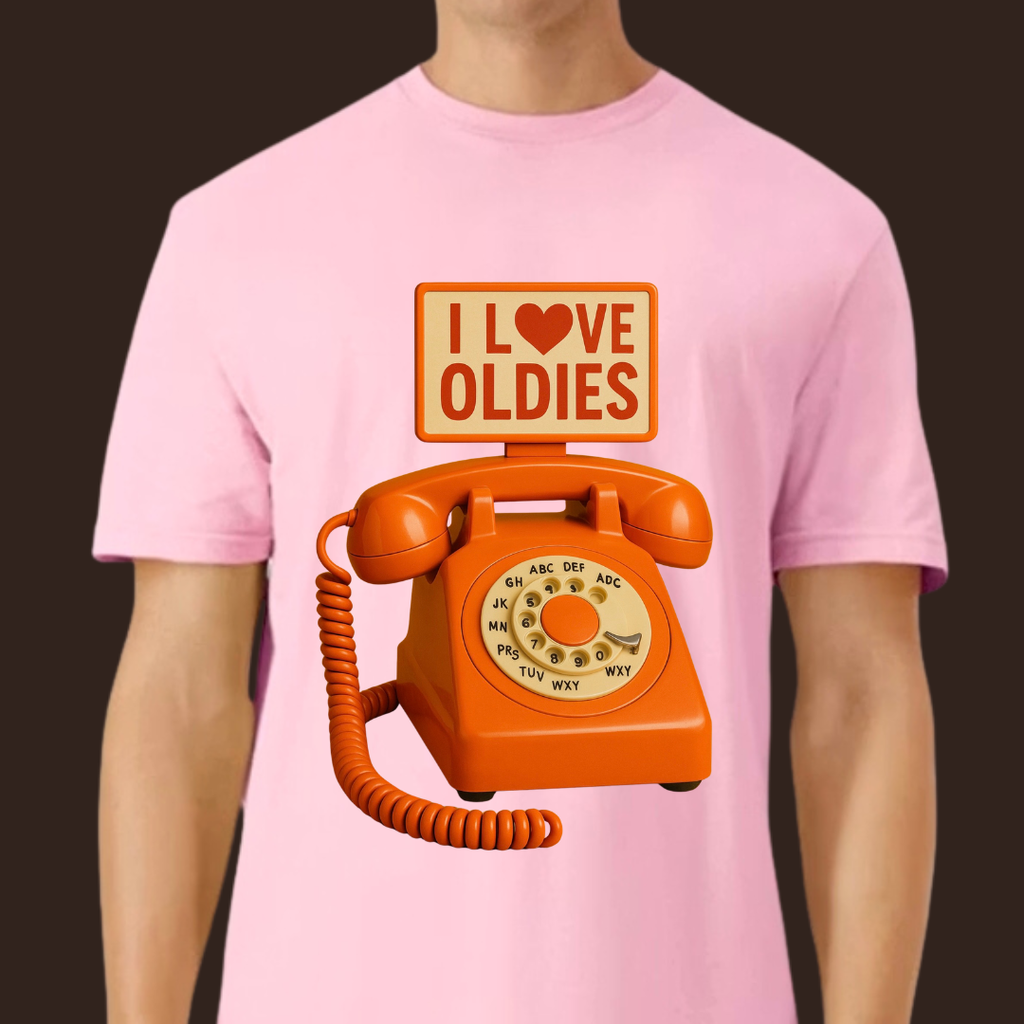 "I ❤️ Oldies” Retro Phone T-Shirt