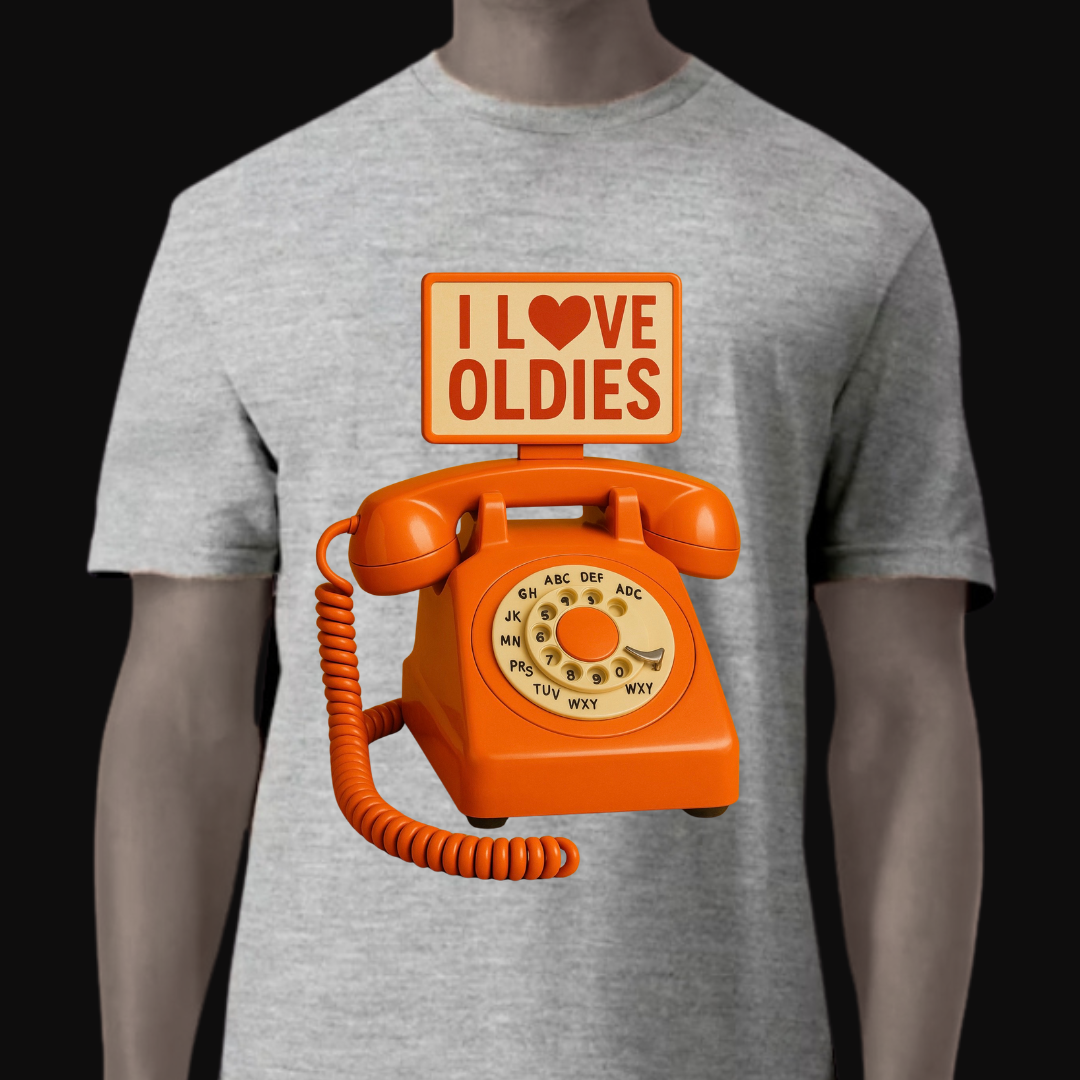 "I ❤️ Oldies” Retro Phone T-Shirt