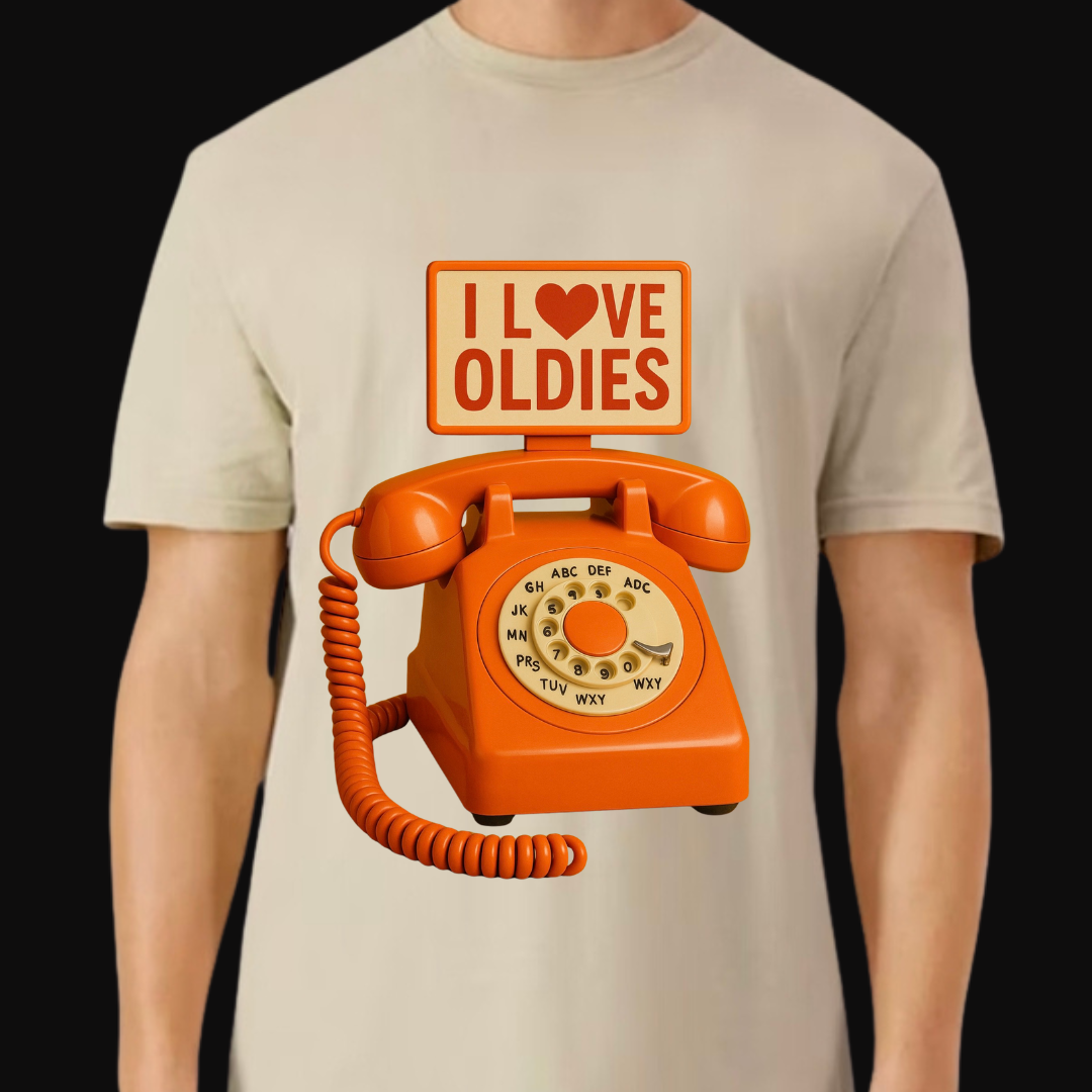 "I ❤️ Oldies” Retro Phone T-Shirt