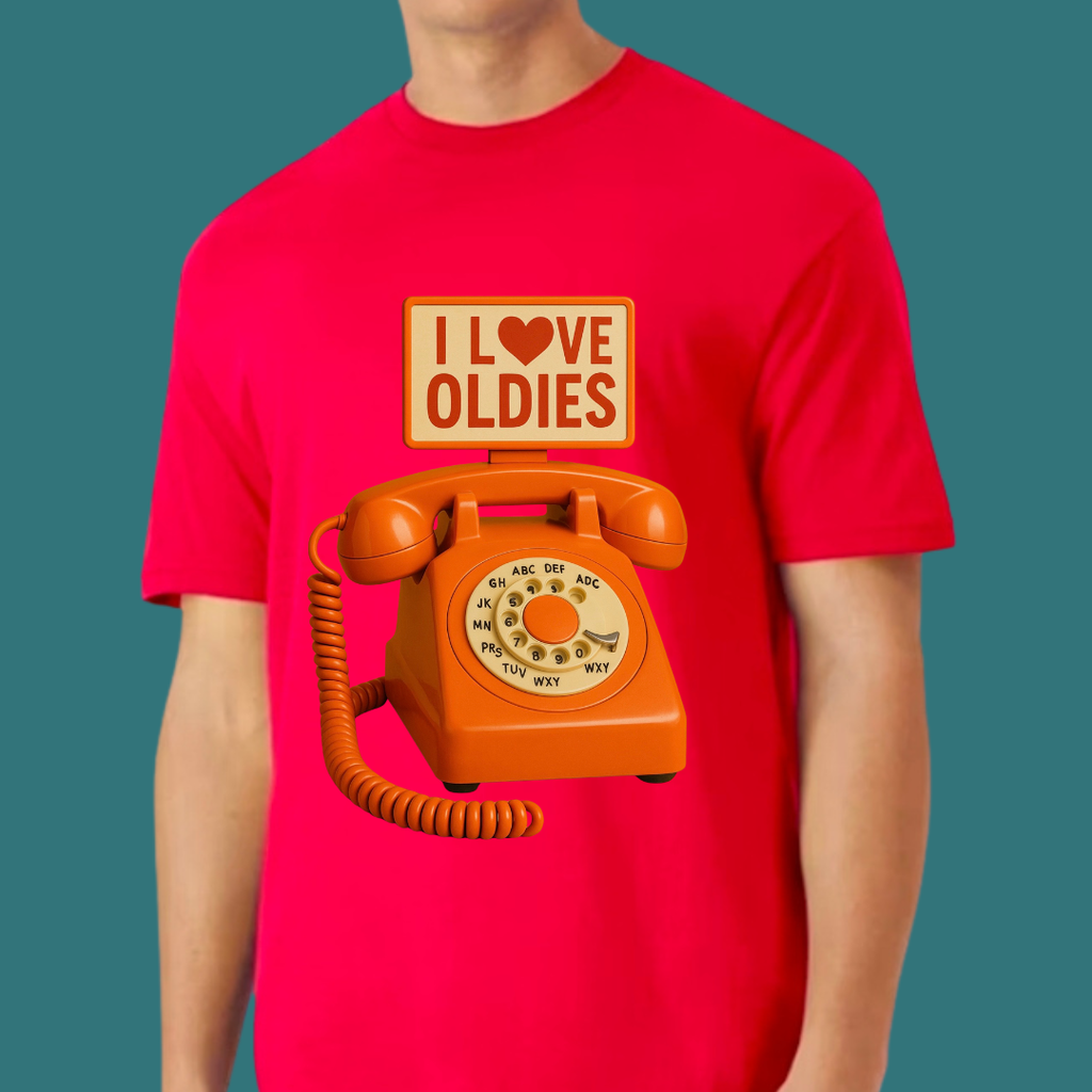 "I ❤️ Oldies” Retro Phone T-Shirt