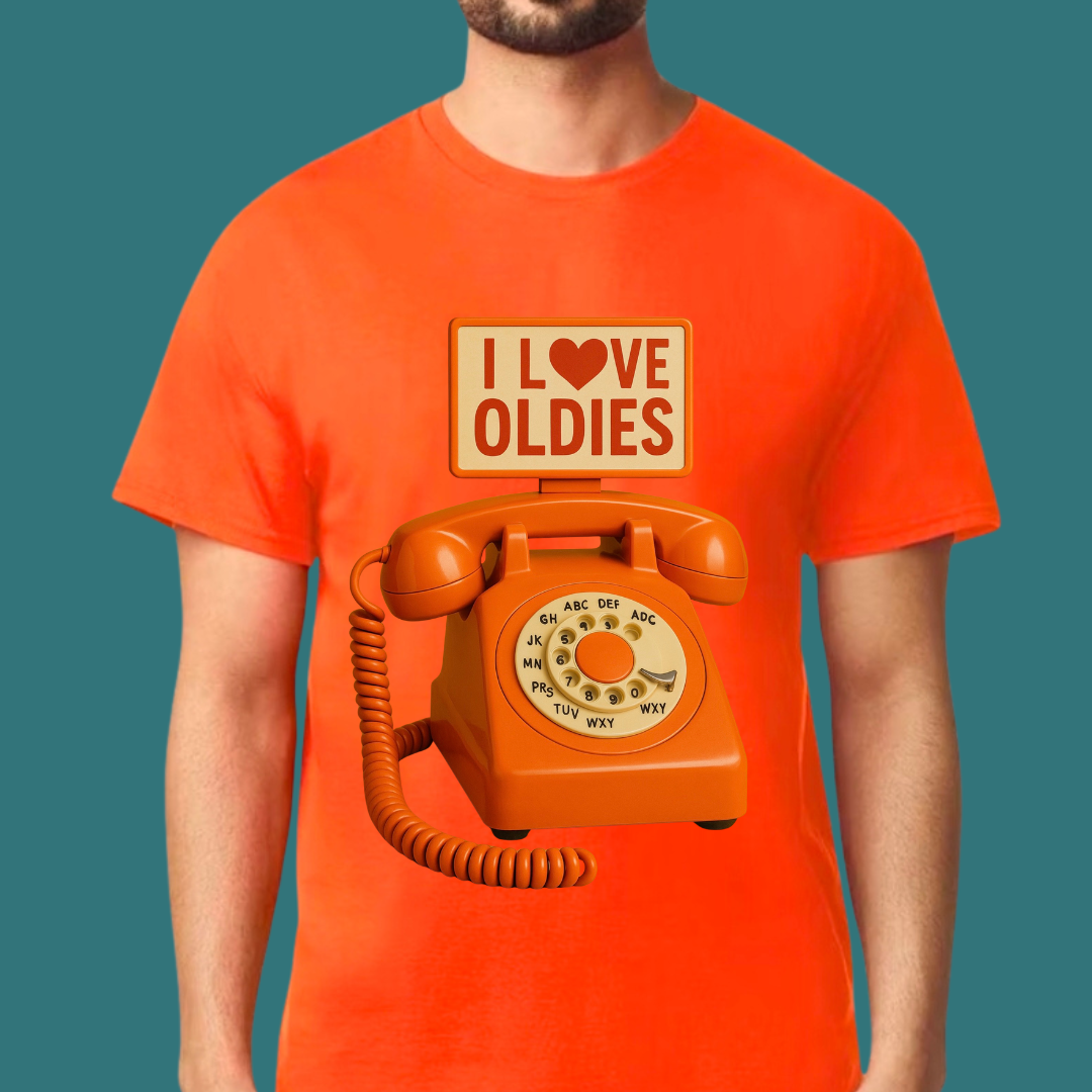 "I ❤️ Oldies” Retro Phone T-Shirt