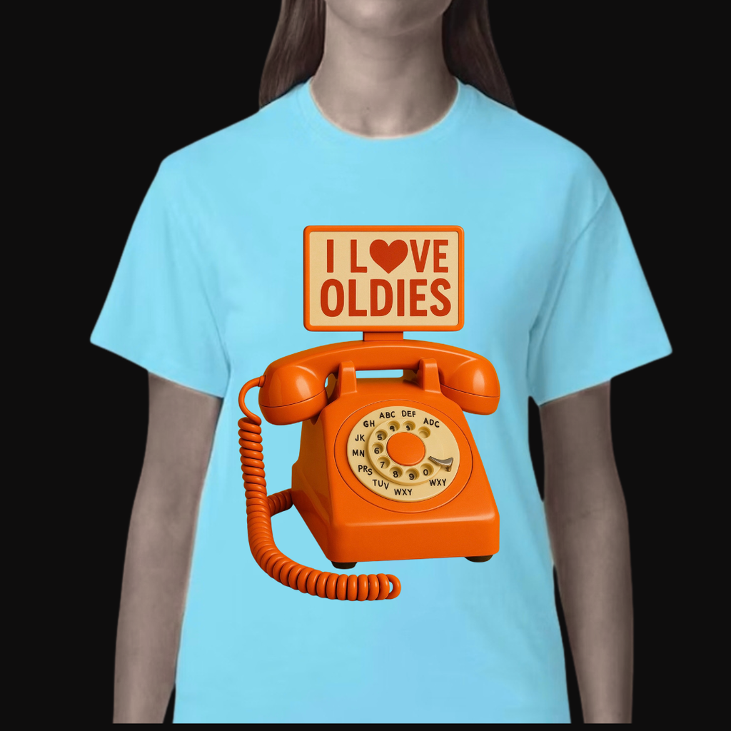 "I ❤️ Oldies” Retro Phone T-Shirt