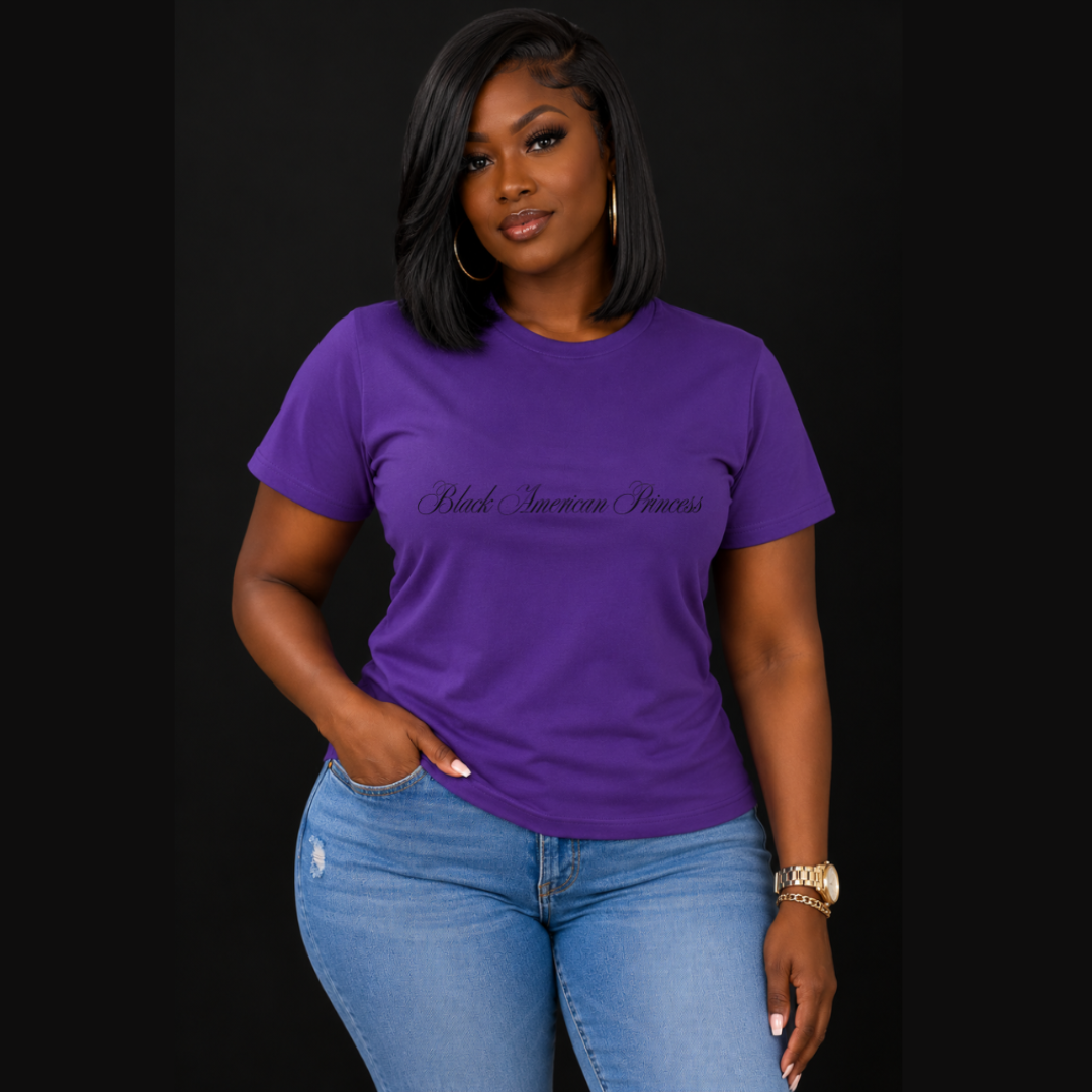 Black American Princess Royalty & Confidence Tee