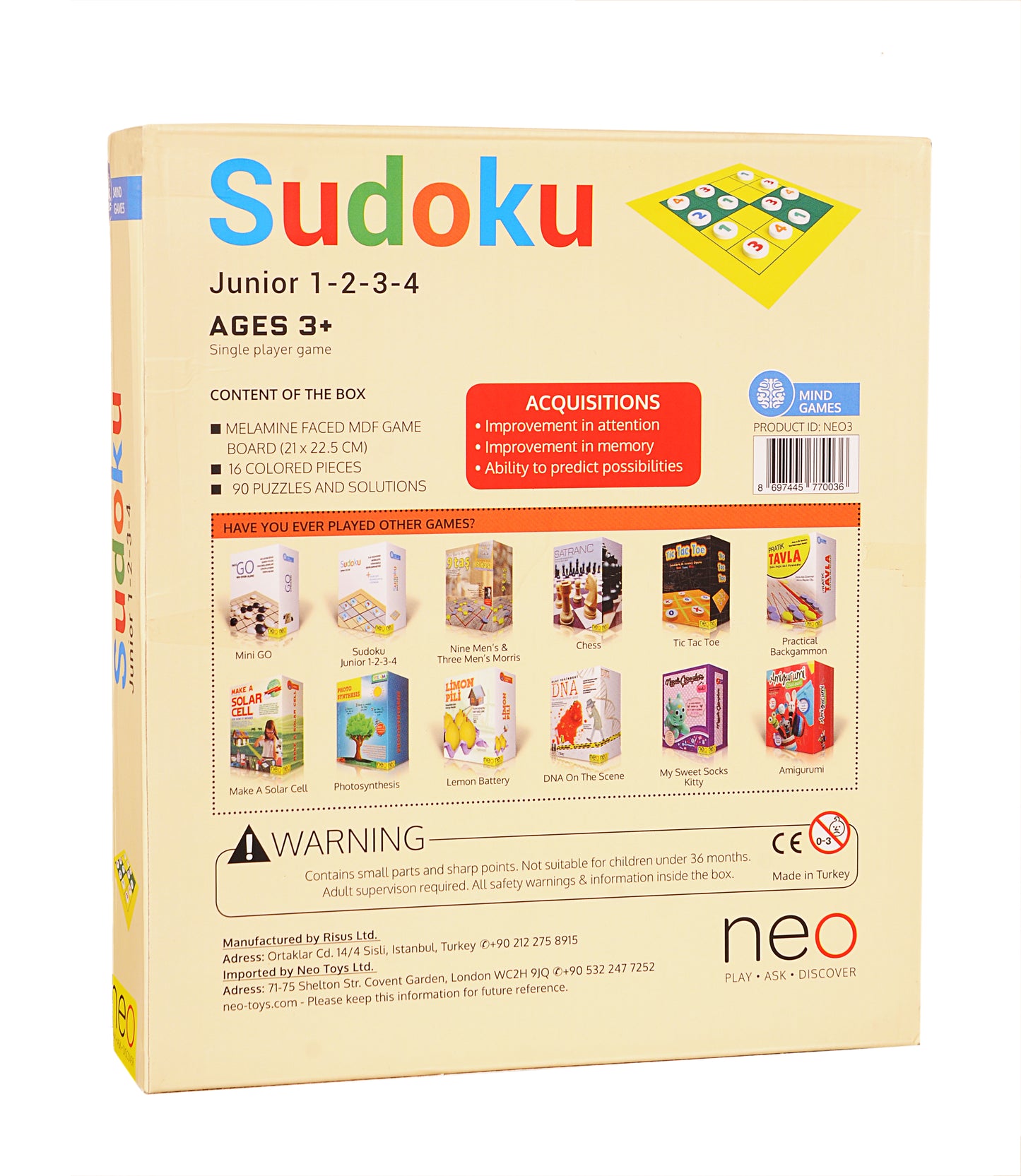 Sudoku Junior 1-2-3-4 Board Game