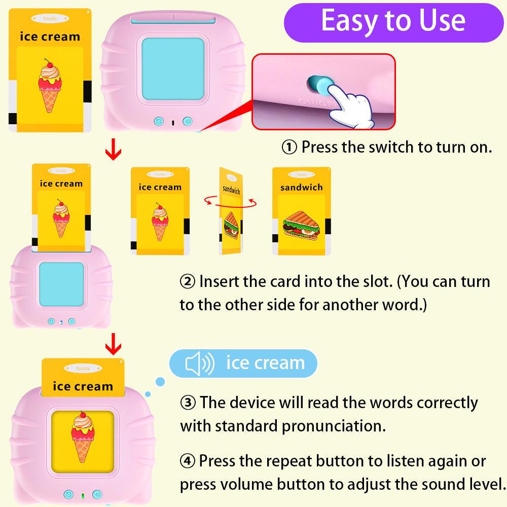 Kids Electronic Cognitive Cards Talking Cards Audio Books