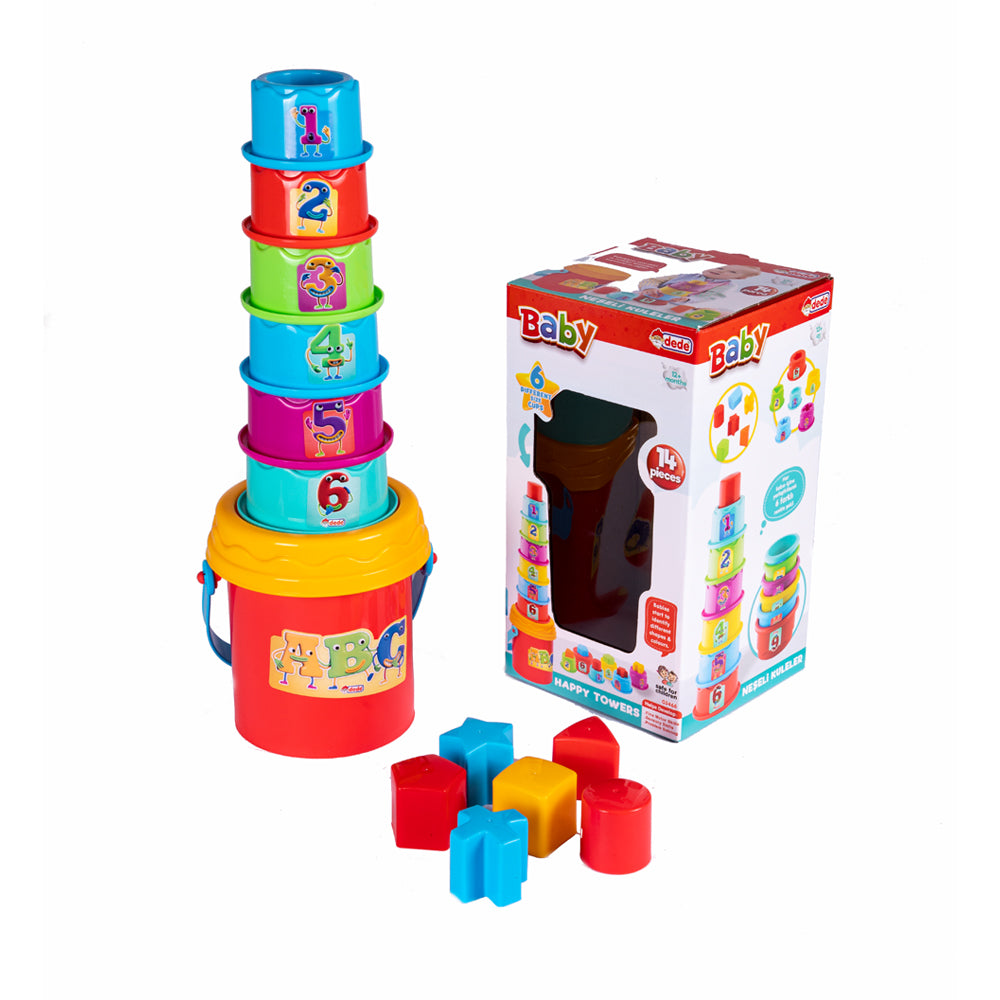 Dede Happy Towers Educational Toy Set , Educational, Colorful, 12