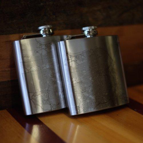 Yellowstone National Park - Wyoming Map Hip Flask